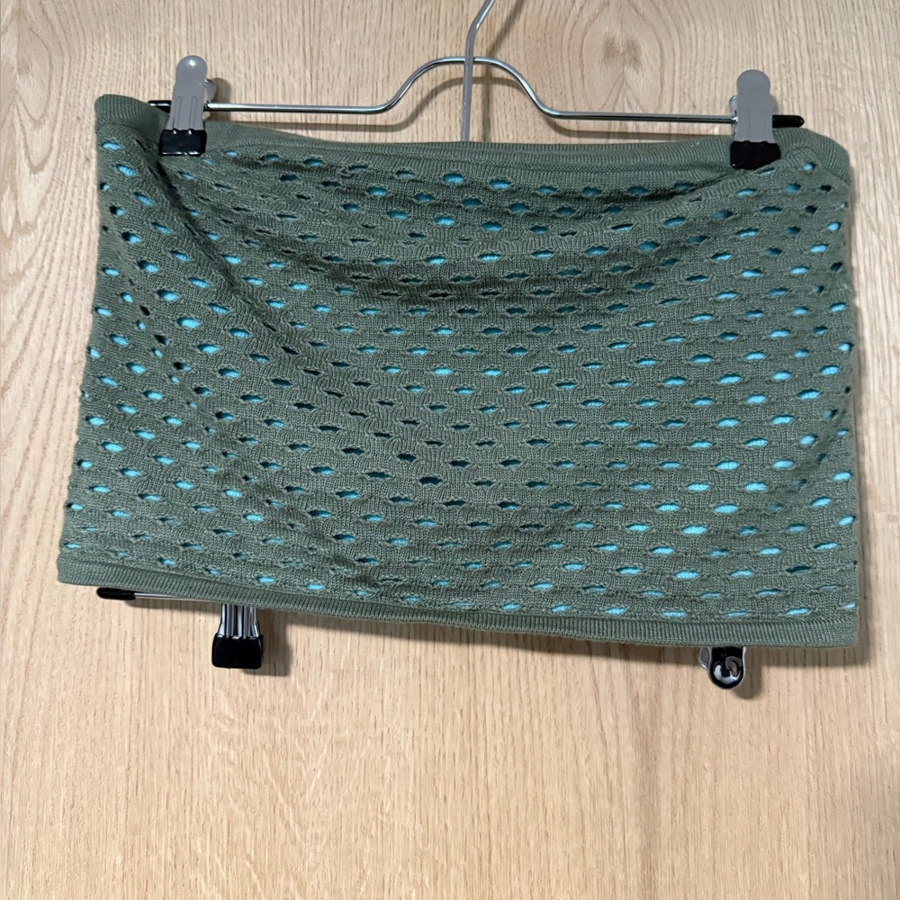Aerie Olive Perforated tube top medium